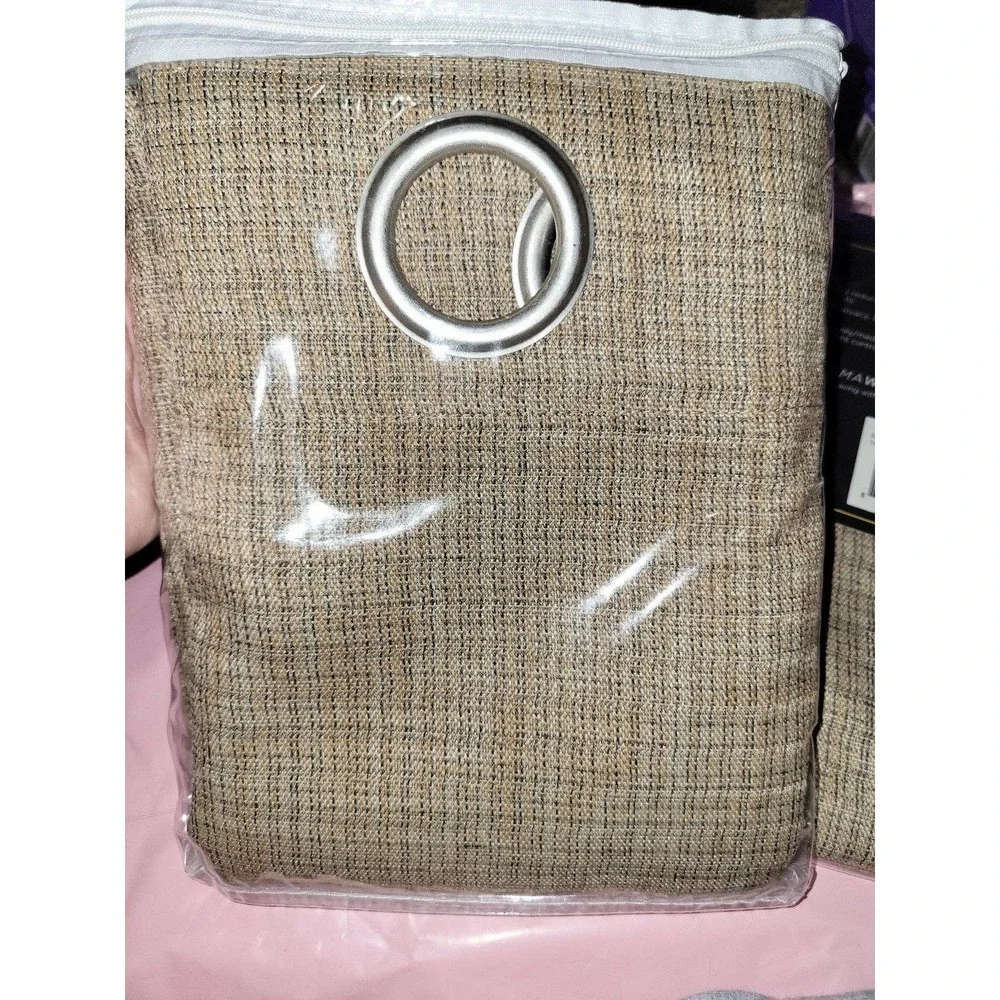 (2) Curtain valance, blackout eclipse, clay